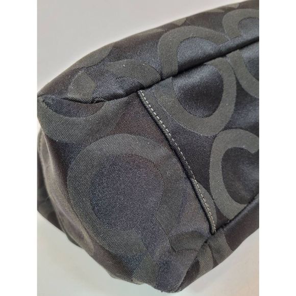 Coach Black/Gray Monogram Medium Shoulder Tote Bag Satchel - Picture 15 of 16